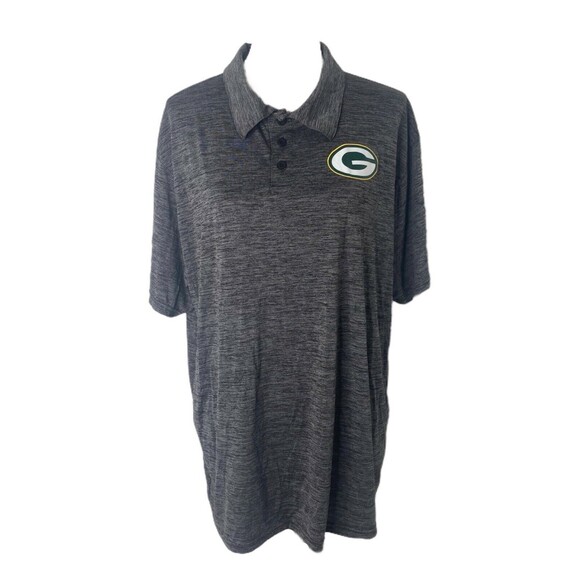 NFL Men's Polo Shirt Grey Green Bay Packer's Short Sleeve Athletic Size XL - Picture 1 of 8